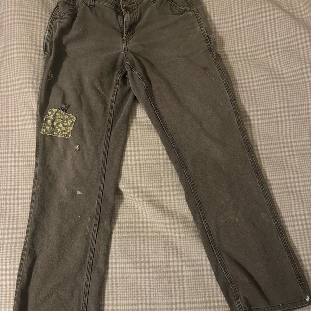Carhartt Women’s Brown Work Pants with Patch Detail size 4